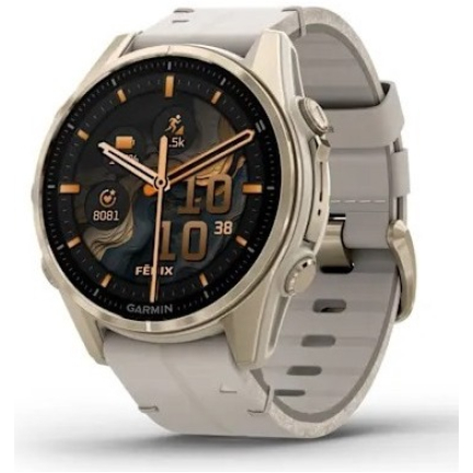 Garmin Fenix 8 AMOLED Sapphire 43mm Soft Gold / Gray Leather Band