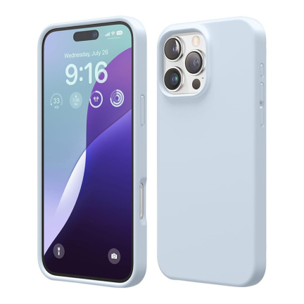 Чехол iPhone 16 Pro Elago Soft Silicone Liquid Light Blue (Голубой)