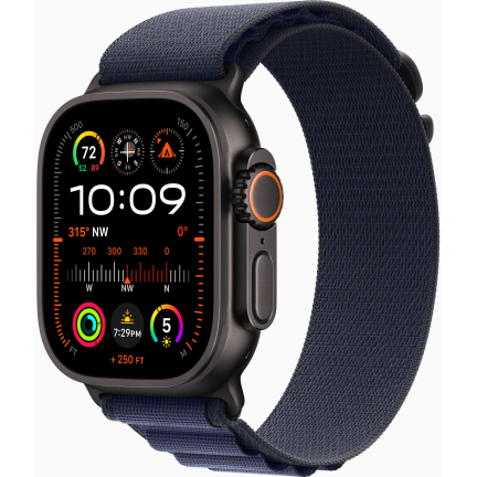 Apple Watch Ultra 2 (2024) 49mm Alpine Loop Navy / Black Titanium Case
