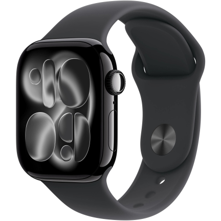 Apple Watch 11 46mm Jet Black Aluminum Case / Black Sport Band