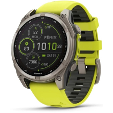 Garmin Fenix 8 AMOLED Solar Sapphire 47mm Titanium AMP Yellow / Graphite Silicone Band (010-02906-21)