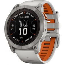 Garmin Fenix 7X Pro Sapphire Solar Titanium with Fog Gray / Ember Orange Band