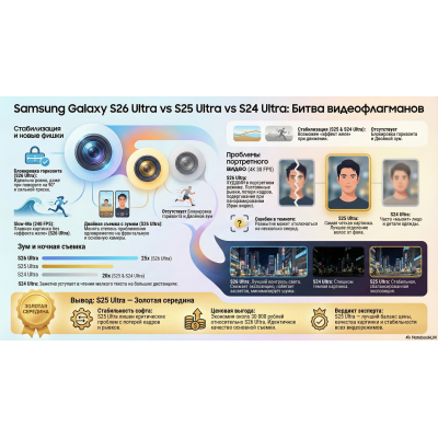 Эволюция камер Samsung. Сравнение видеосъемки Galaxy S26 Ultra, S25 Ultra и S24 Ultra